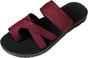 2024 Women's Hollow Mesh Slide Sandals - Breathable Orthopedic Arch Support Mesh Sandals Beach Slip On Walking Shoes