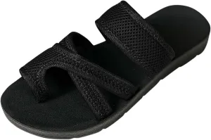 2024 Women's Hollow Mesh Slide Sandals - Comfortable Orthopedic Arch Support Sandals Slip On Beach Mesh Walking Shoes