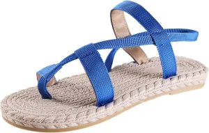 2025 New Korean Fashion Flat Bottom Roman Fairy Sandwich Toe Shoes Womens Sandals Closed Toe