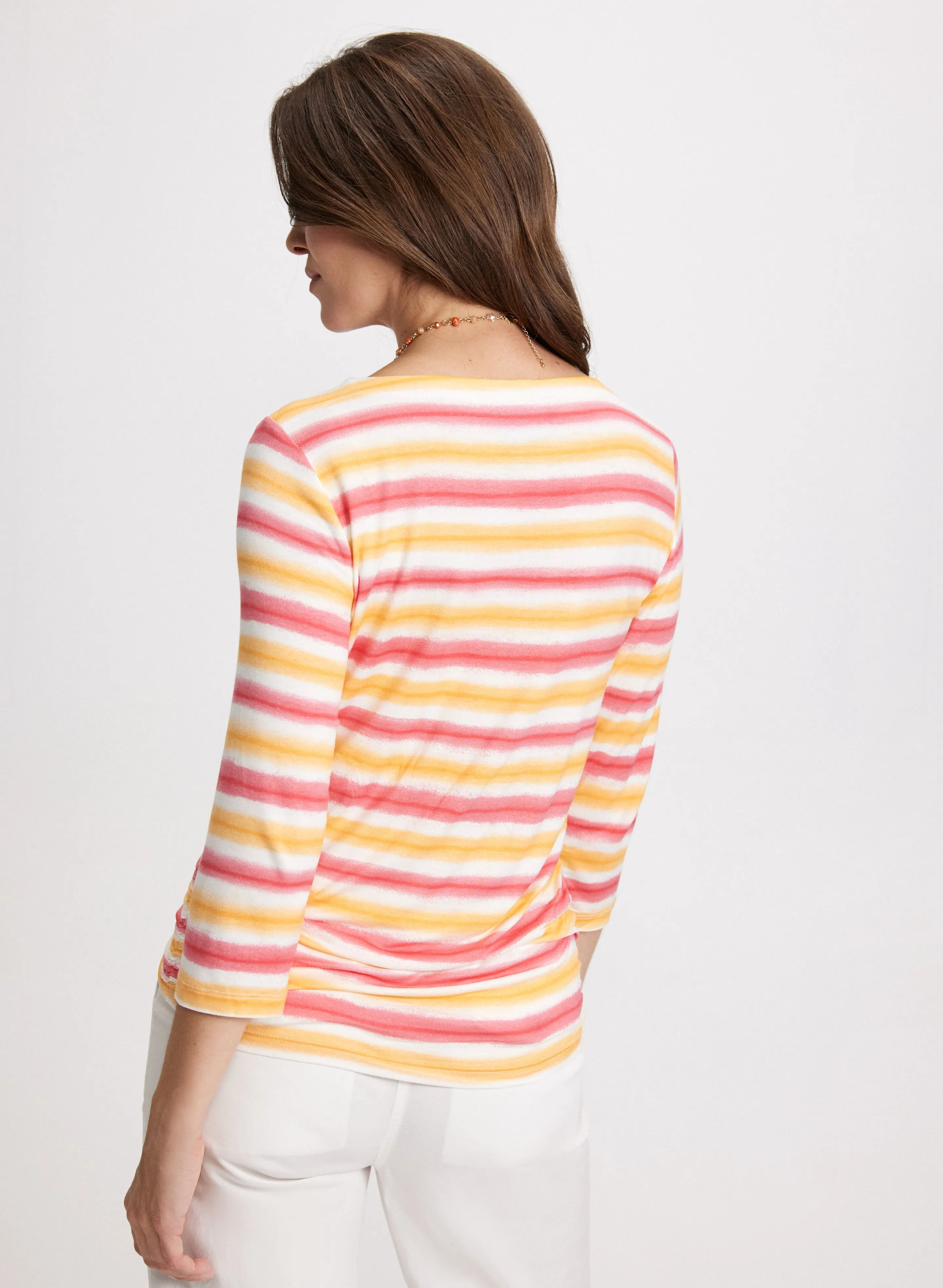 3/4 Sleeve Striped Top