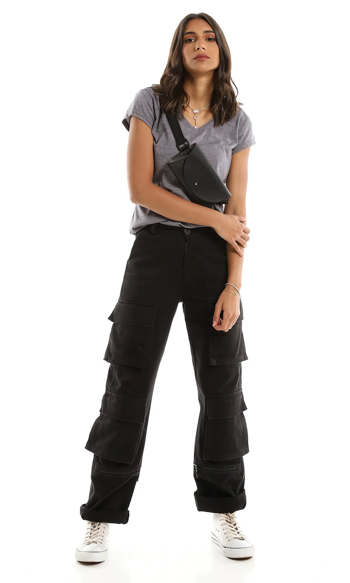 98814 Heather Medium Grey Cotton Basic Tee
