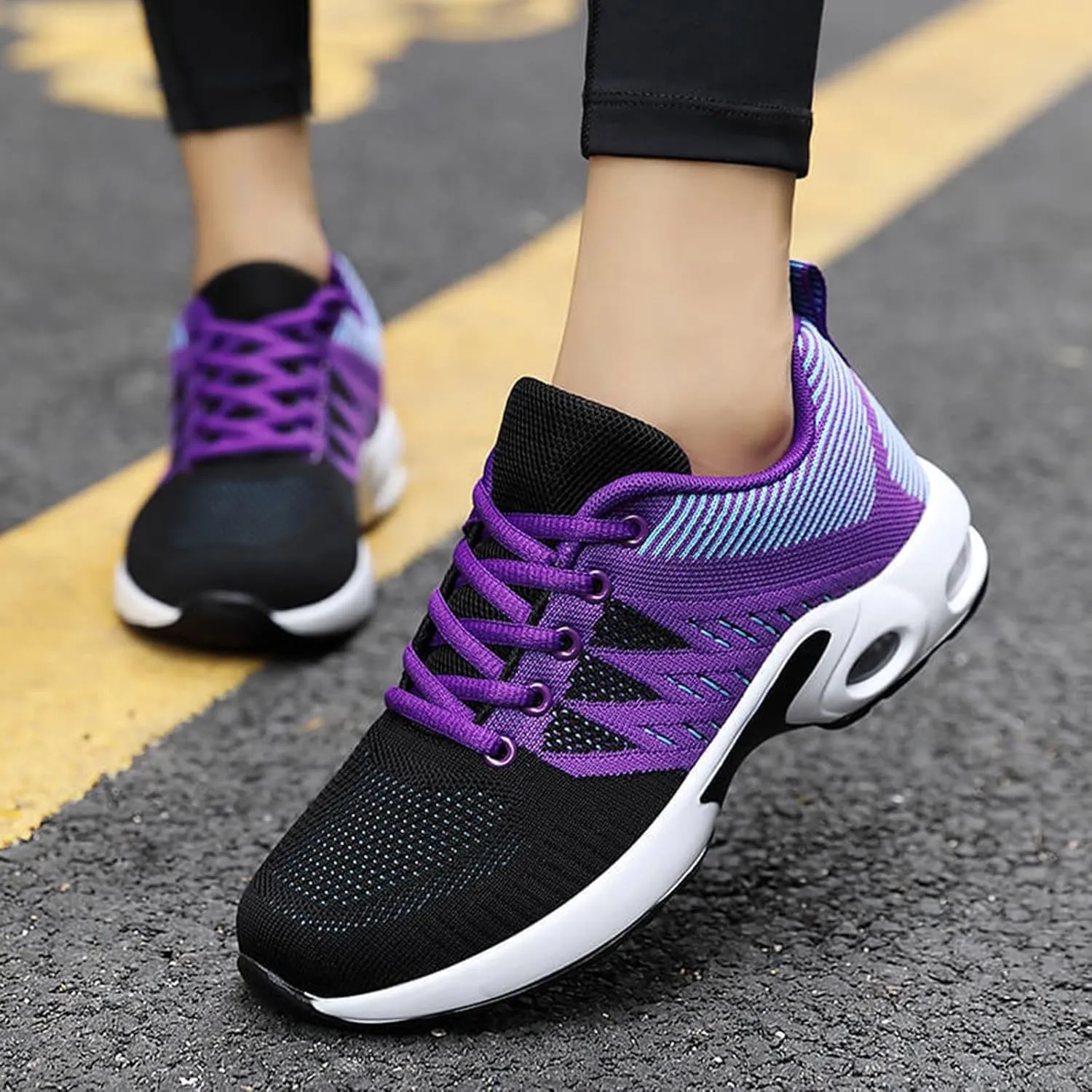 Air Cushion Sole Sneakers for Women Lightweight Casual Sneakers for Gym Travel Work Arch Support Walking Shoe