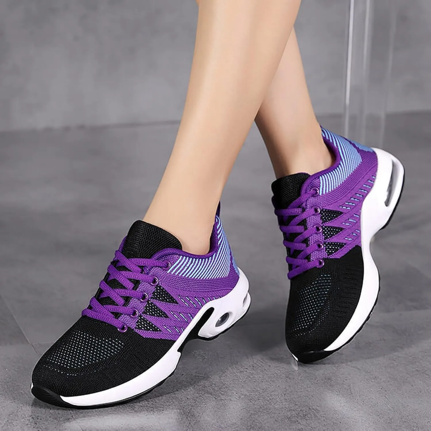 Air Cushion Sole Sneakers for Women Lightweight Casual Sneakers for Gym Travel Work Arch Support Walking Shoe