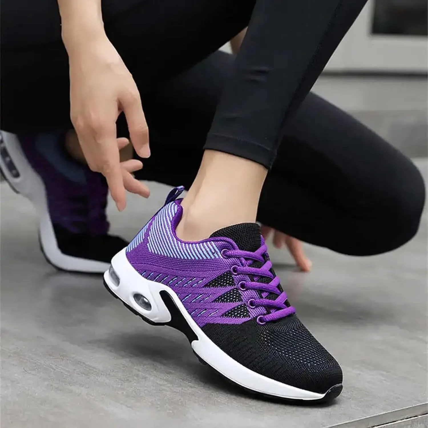 Air Cushion Sole Sneakers for Women Lightweight Casual Sneakers for Gym Travel Work Arch Support Walking Shoe