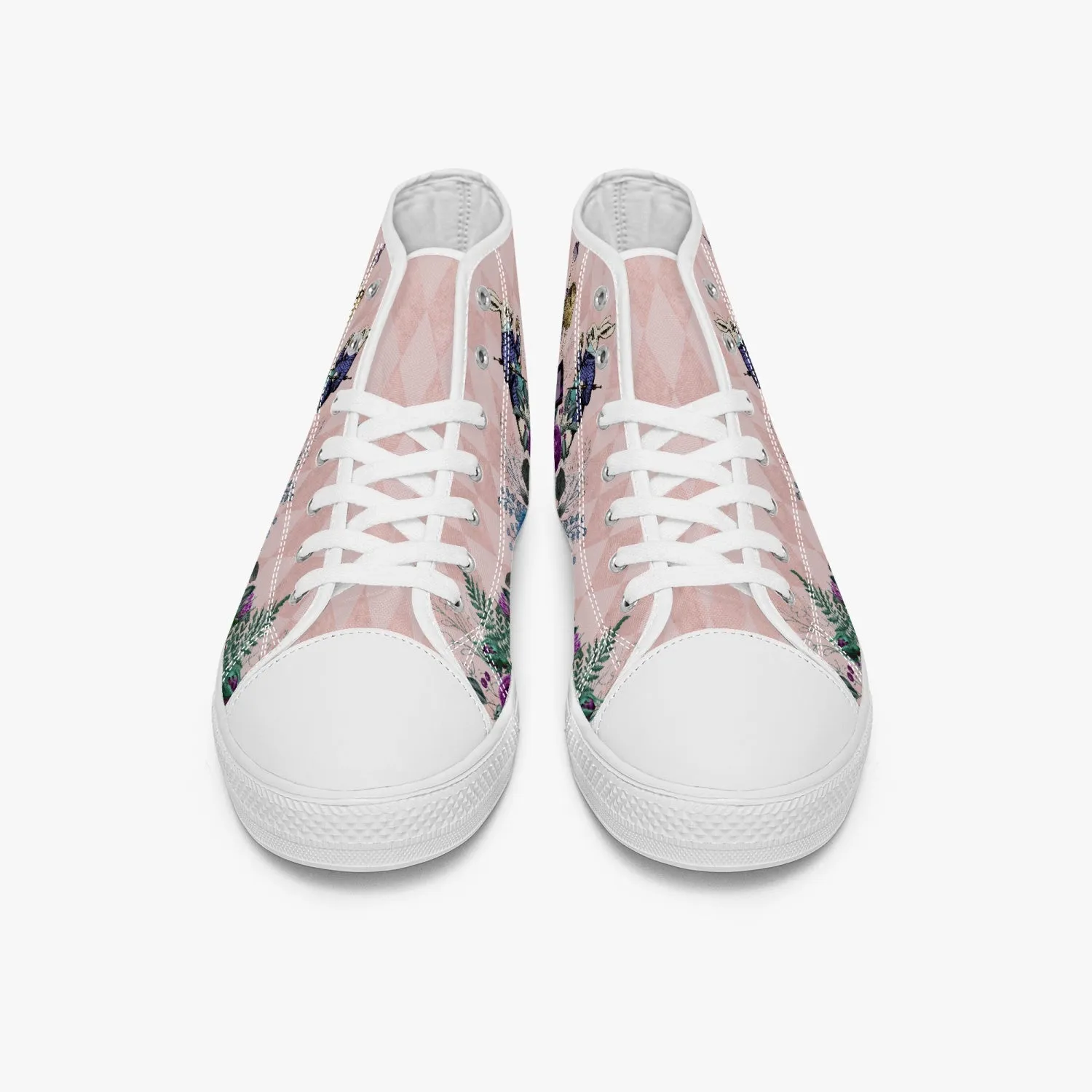 Alice in Wonderland high top womens sneakers  - The White Rabbit and Alice hi top sneakers (JPSN5)