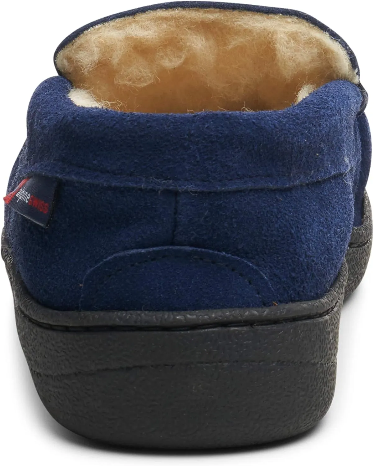 Alpine Swiss Yukon Mens Moccasin Slippers Genuine Suede Slip-On House Shoes Shearling Lining Comfy Stylish Indoor Footwear