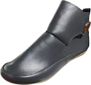 Ankle Booties for Women No Heel Arch Support Ankle Boots Comfy Flat Heel Booties Vintage Leather Damping Shoes