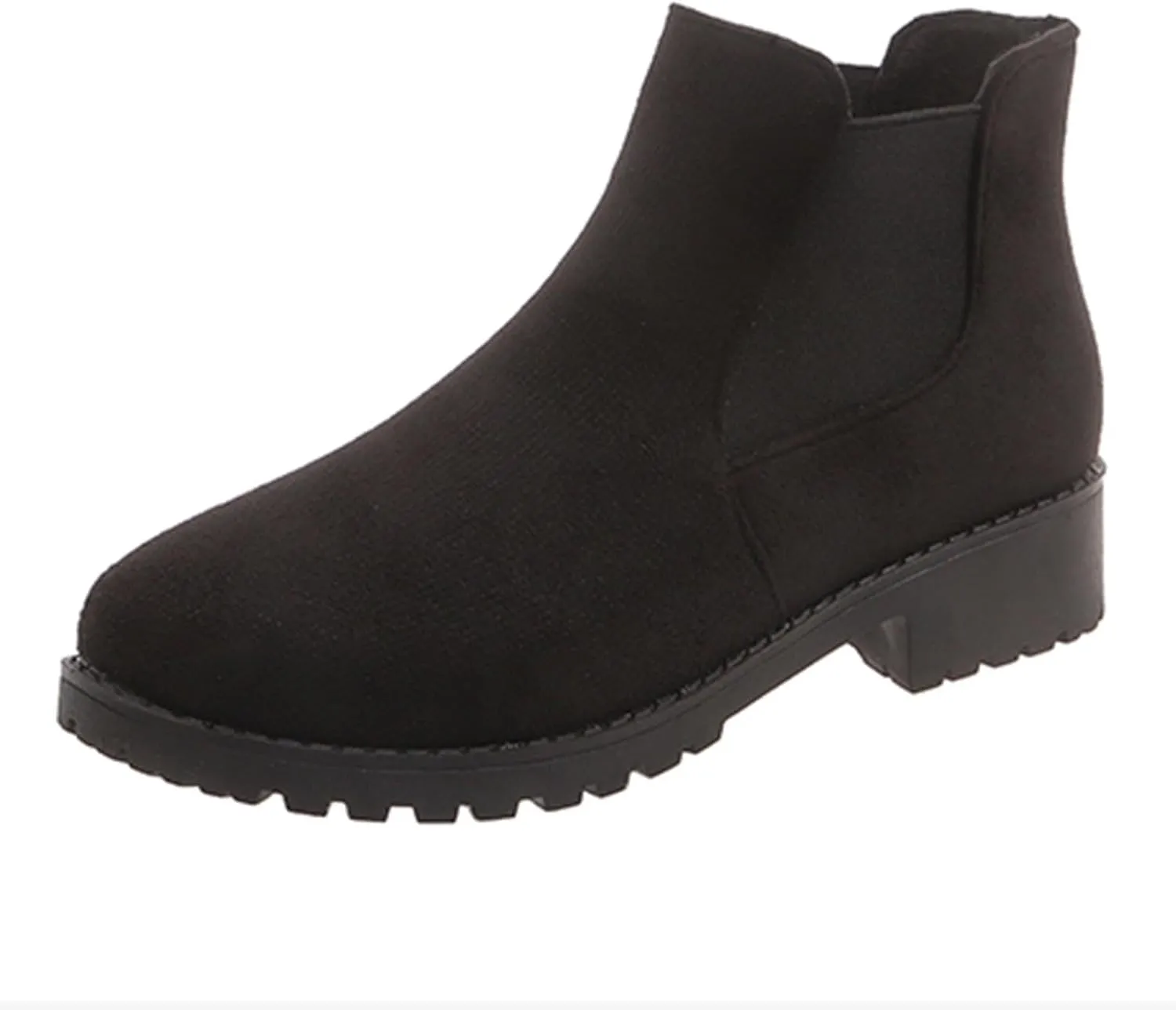 Ankle Boots for Women Comfy Womens Boots Autumn And Winter Suede Round Toe Elastic Mouth Sleeve Low Heel Boots