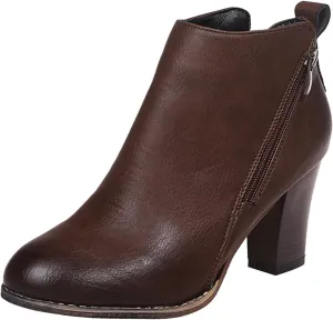 Ankle Boots for Women Low Heel Womens Work Boots Fashion Casual Pointed Toe Diagonal Side Zipper High Heeled Shoes