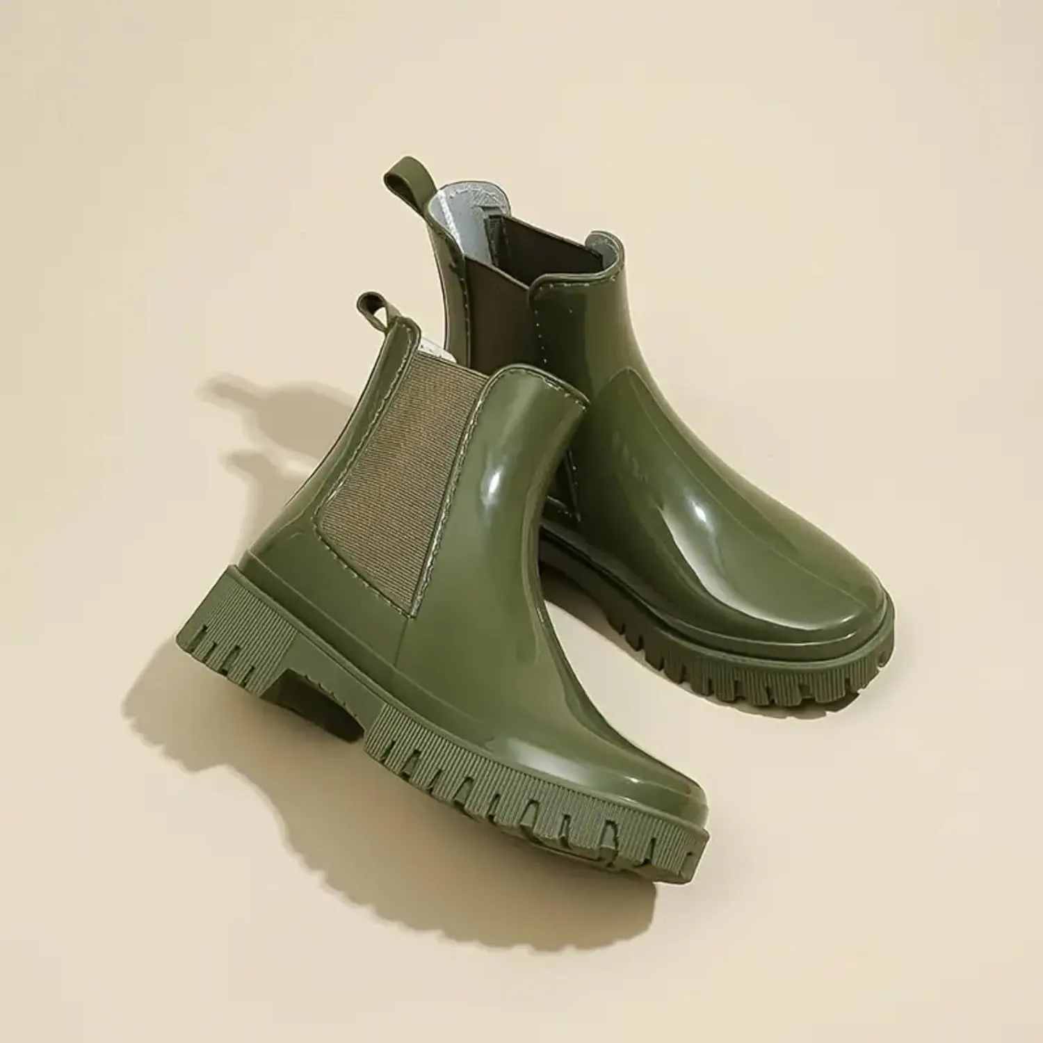 Ankle Boots for Women Mid Calf Boots Womens Fashion New Low Tube Outer Wear Waterproof Non-Slip Boots Rain Boots