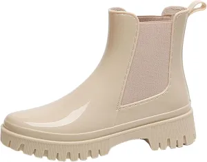 Ankle Boots for Women Mid Calf Boots Womens Fashion New Low Tube Outer Wear Waterproof Non-Slip Boots Rain Boots