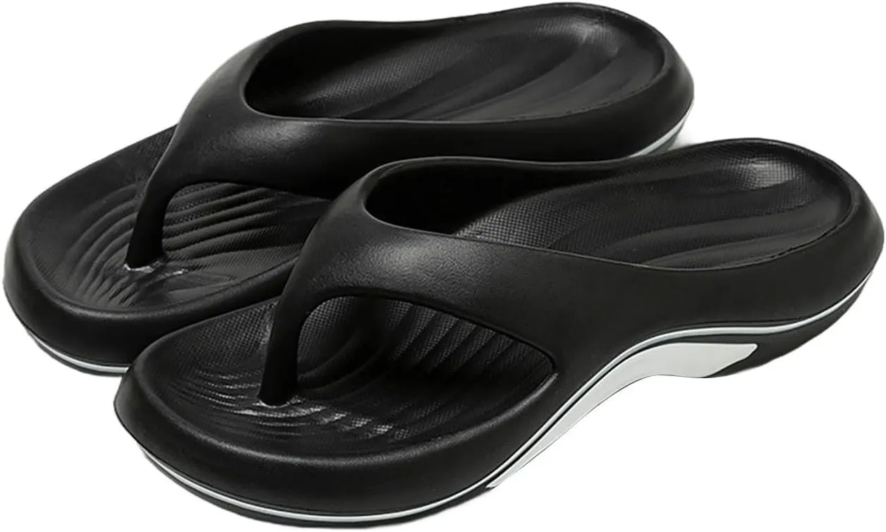 Arch Support Flip Flops for Women Plantar Fasciitis Orthopedic Sandals for Women Arch Support Walking Sandals Platform Recovery Flipflops Pillow Soft Summer Beach Shoes Non-slip Comfort Lightweight