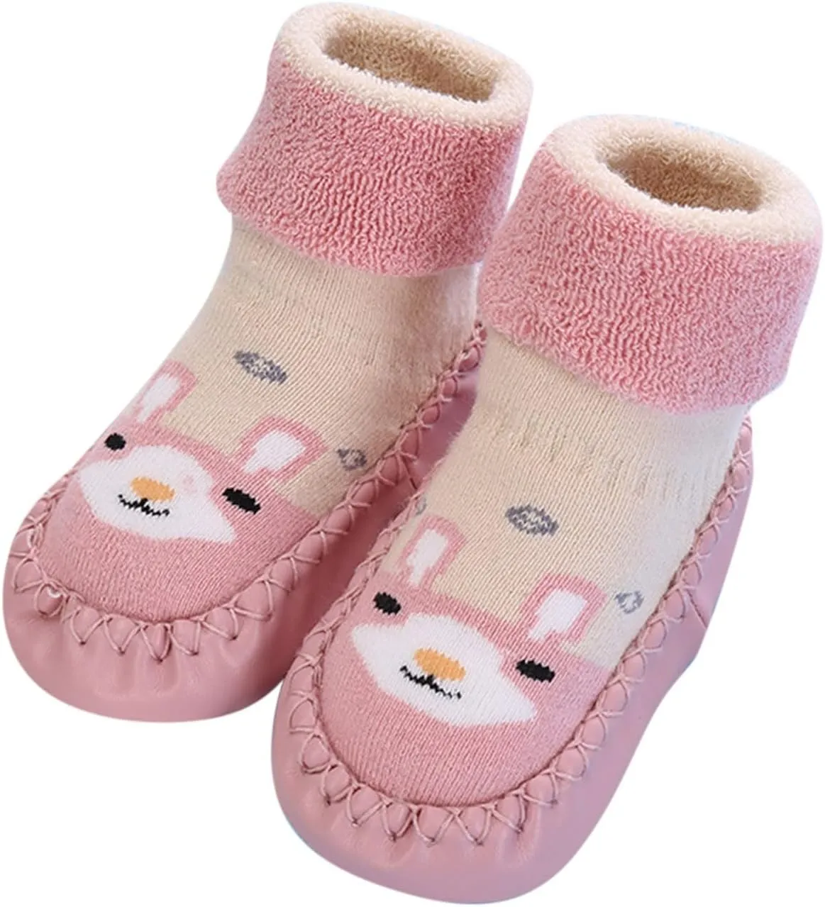 Baby Sock Shoes Autumn and Winter Cute Children Toddler Shoes Blat Bottom Non Slip Socks Shoes Warm and White Shoes