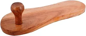 Billion Deals Traditional Khadau Wooden Sandals Charan Paduka, Slipper Chappal For Auspicious Occasions Made Of Mango Wood 10.5 Inches Approx