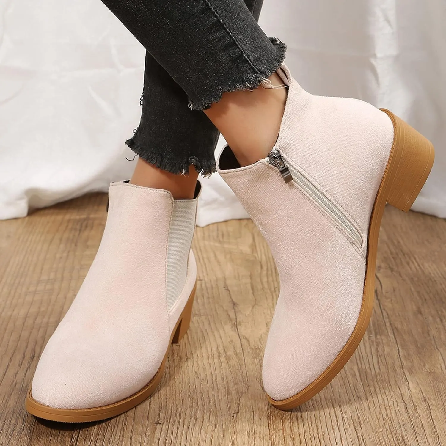 Black Ankle Boots for Women Platform Boots for Women Low Heel Ankle Boots for Women Slip On Booties for Women Boots for Women Ankle Booties Black Boots for Women Ankle Booties