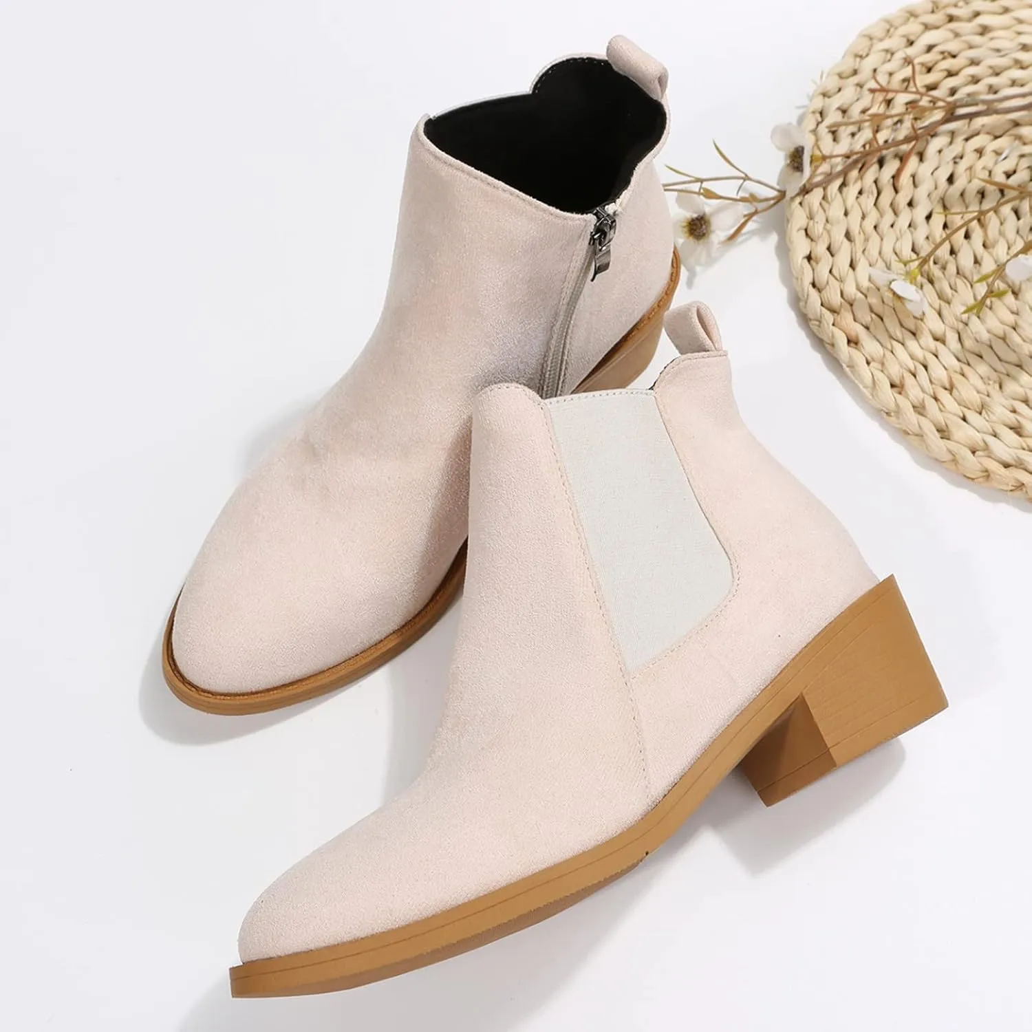 Black Ankle Boots for Women Platform Boots for Women Low Heel Ankle Boots for Women Slip On Booties for Women Boots for Women Ankle Booties Black Boots for Women Ankle Booties