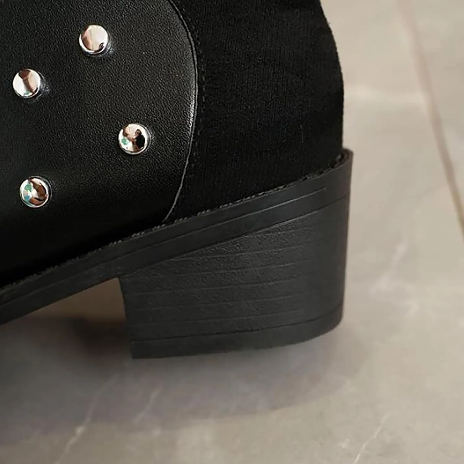 Black Ankle Boots for Women Platform Boots for Women Low Heel Ankle Boots for Women Slip On Booties for Women Boots for Women Ankle Booties Black Boots for Women Ankle Booties