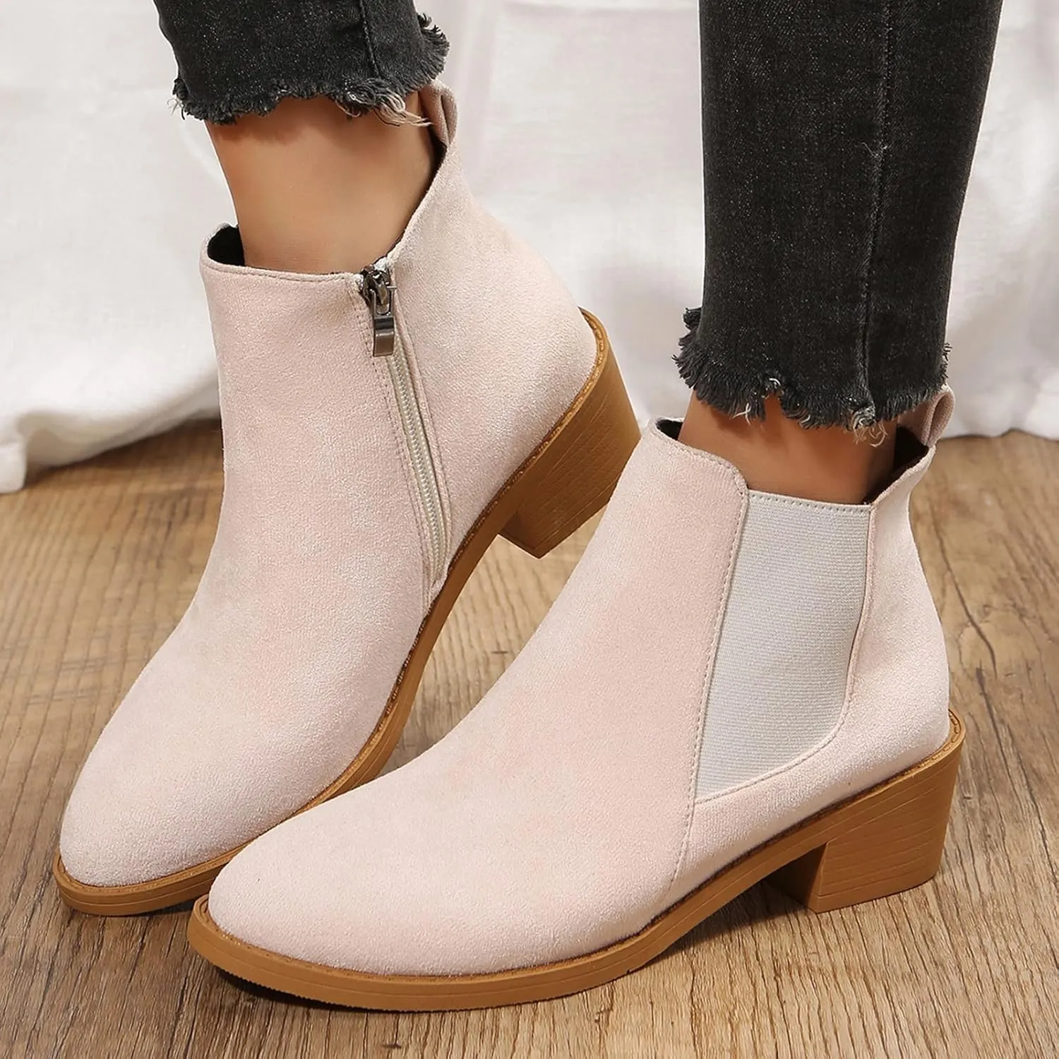 Black Ankle Boots for Women Platform Boots for Women Low Heel Ankle Boots for Women Slip On Booties for Women Boots for Women Ankle Booties Black Boots for Women Ankle Booties
