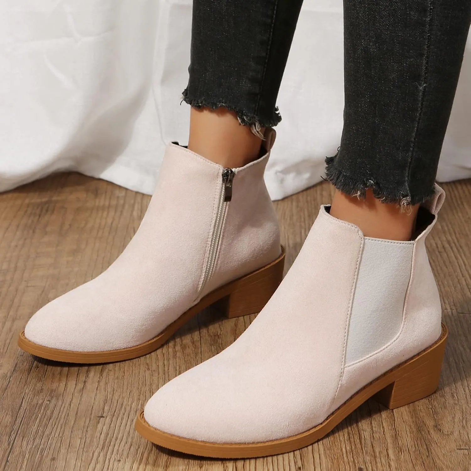 Black Ankle Boots for Women Platform Boots for Women Low Heel Ankle Boots for Women Slip On Booties for Women Boots for Women Ankle Booties Black Boots for Women Ankle Booties