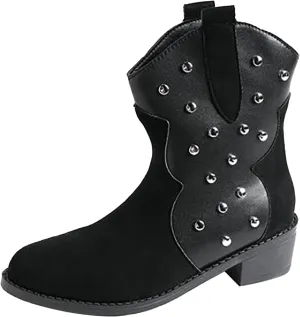 Black Ankle Boots for Women Platform Boots for Women Low Heel Ankle Boots for Women Slip On Booties for Women Boots for Women Ankle Booties Black Boots for Women Ankle Booties