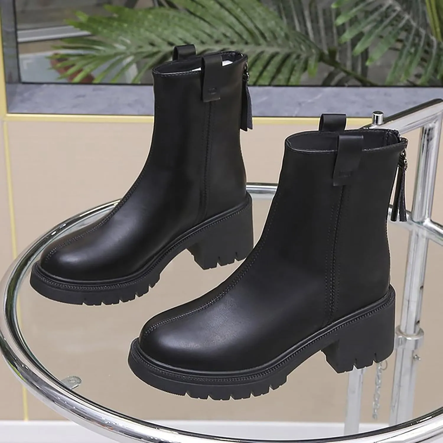 Black Booties for Women Cow Print Boots for Women Heel Boots for Women Flat Heel Cowboy Boots Women Womens Fall Booties and Ankle Boots Wedges Women's Wide Width Ankle Booties