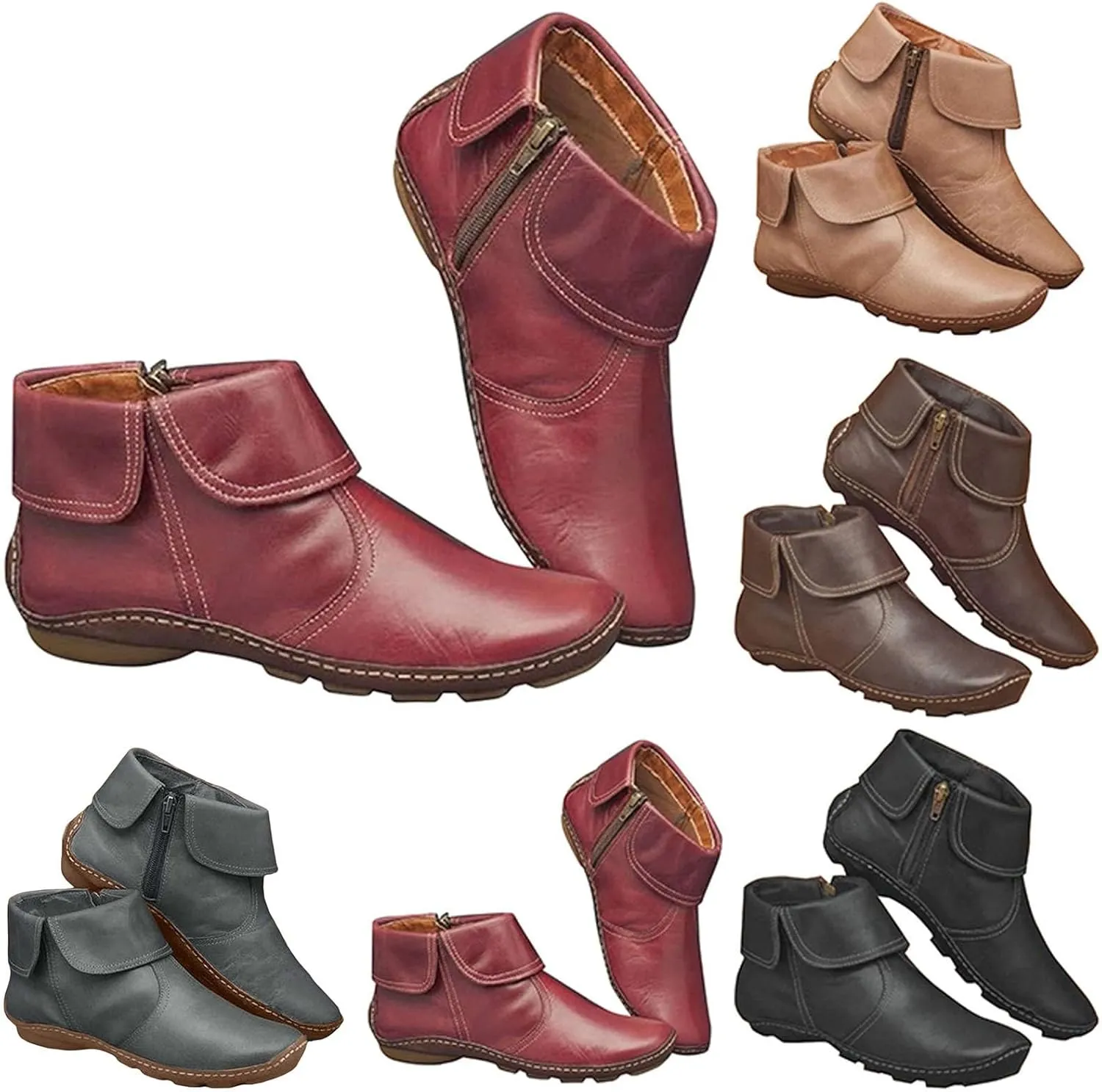 Black Cowboy Boots for Women Ankle Lace Up Boot for Women Ankle Booties Women Boots Ankle Dress Shoes for Women Solid Color Comfy Casual Square Toe Slip On Side Zipper