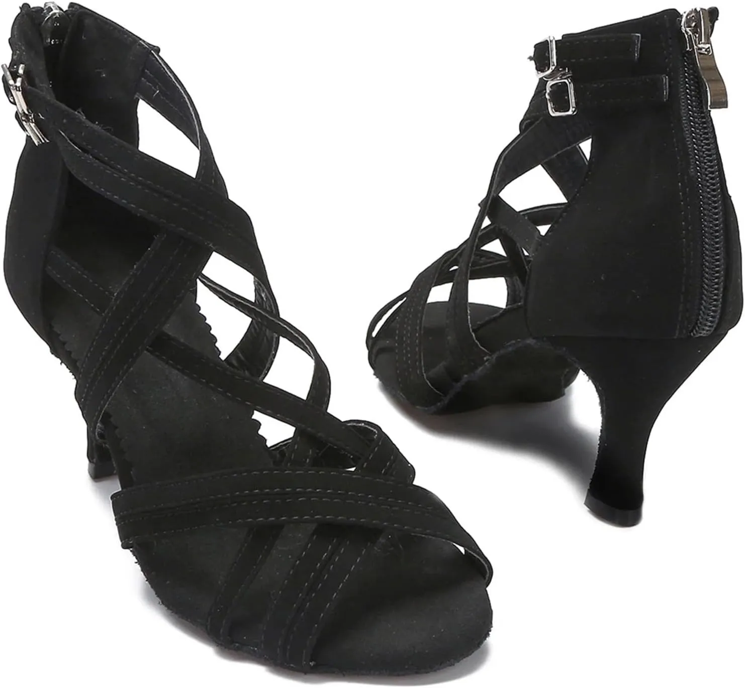Black Professional Sneakers - Ballroom Tango/Salsa Training Shoes (8.5CM/3.35")