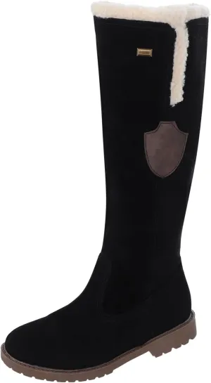 Black Snow Boots for Women Knee High Women's Winter Boots Waterproof Sexy Winter Fur Boots Women Size 8 Women's Ankle Boots Flat Low Heel Zipper Booties Winter Fall Snow Shoes for Women