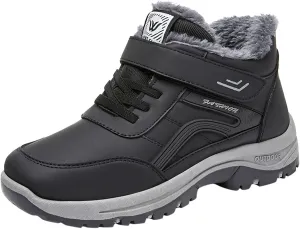 Black Winter Snow Boots for Women Womens Waterproof Snow Boots Size 6 Black Winter Work Boots for Woman High Heel Winter Boots for Women Winter Boot for Women Fur