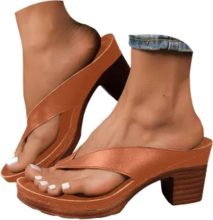 Block Heel Sandals for Women,Women's Orthopedic Dressy Chunky Sandal Summer Arch Support Comfortable Slip-On Low Heeled Open Toe Slides Fashion Wedding Party Dress Casual Mules Slip-on Shoes