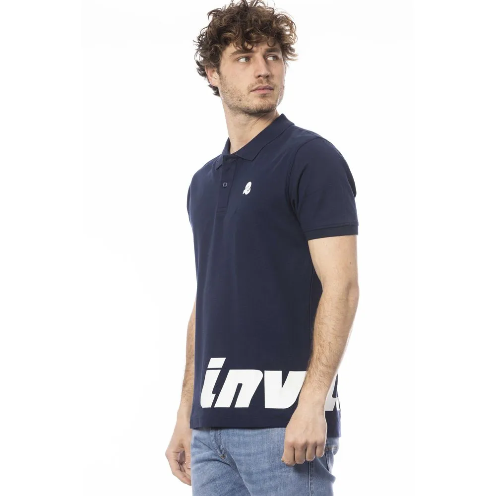 Blue Cotton Men's Polo Shirt