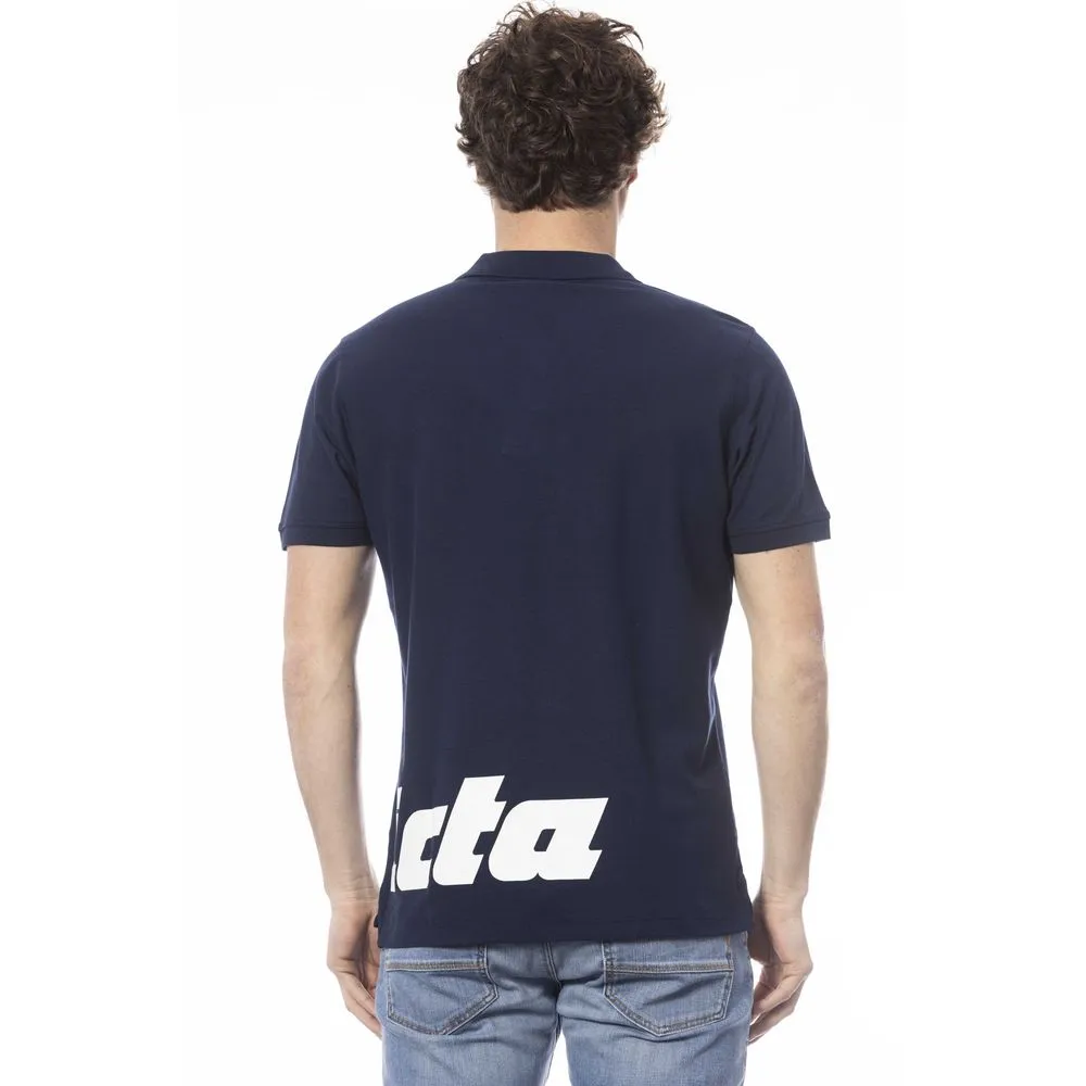 Blue Cotton Men's Polo Shirt