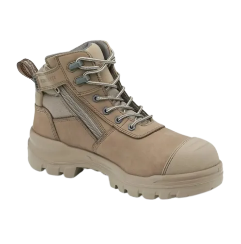 BLUNDSTONE 8553 Unisex RotoFlex Zip Safety Boot - Stone