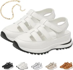 Bootara Shoes Women, Plus Size Hollow-Out Casual Closed Toe Sandals  Comfort Gladiator Platform Height-Boosting Thick Sole