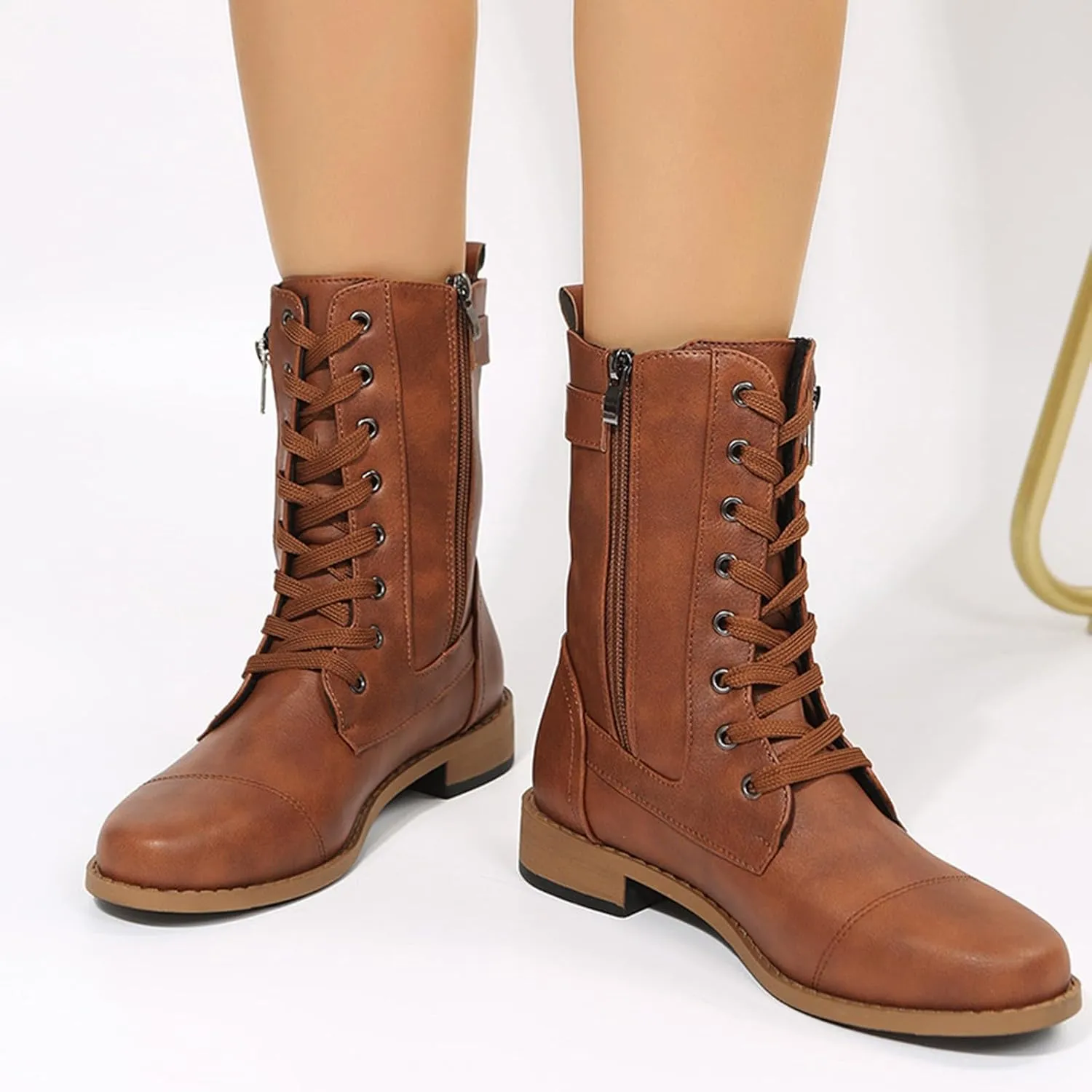 Boots for Women Ankle Women's Booties Wide Width Short Boots for Women Low Heel Bootie Heels for Women Closed Toe Indoor and Outdoor Lug Sole Low Heel Chelsea Fashion