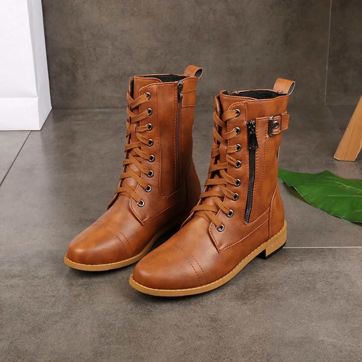 Boots for Women Ankle Women's Booties Wide Width Short Boots for Women Low Heel Bootie Heels for Women Closed Toe Indoor and Outdoor Lug Sole Low Heel Chelsea Fashion