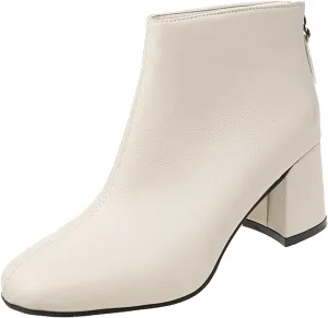 Boots Women Fall Boots for Women Womens Leather Booties Botas De Piel Para Mujer Elegantes Ankle Cowboy Boots for Women Wide Width Women's Shoes Size 11 Wide Width