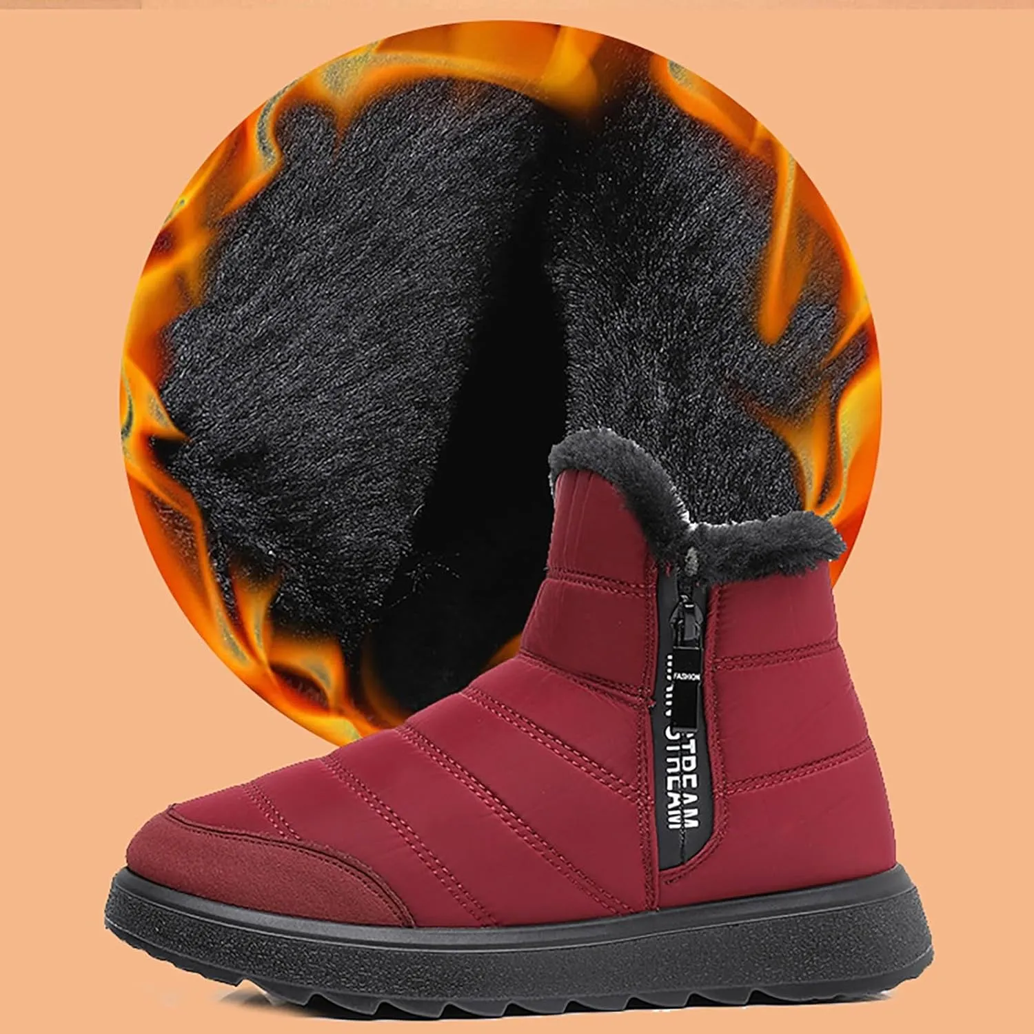 Botas Vaqueras Para Mujer De Invierno Women's Winter Dress Shoes Wide Width Fuzzy Boots Warm Boots Women's Snow Boots Wide Calf October 11-12