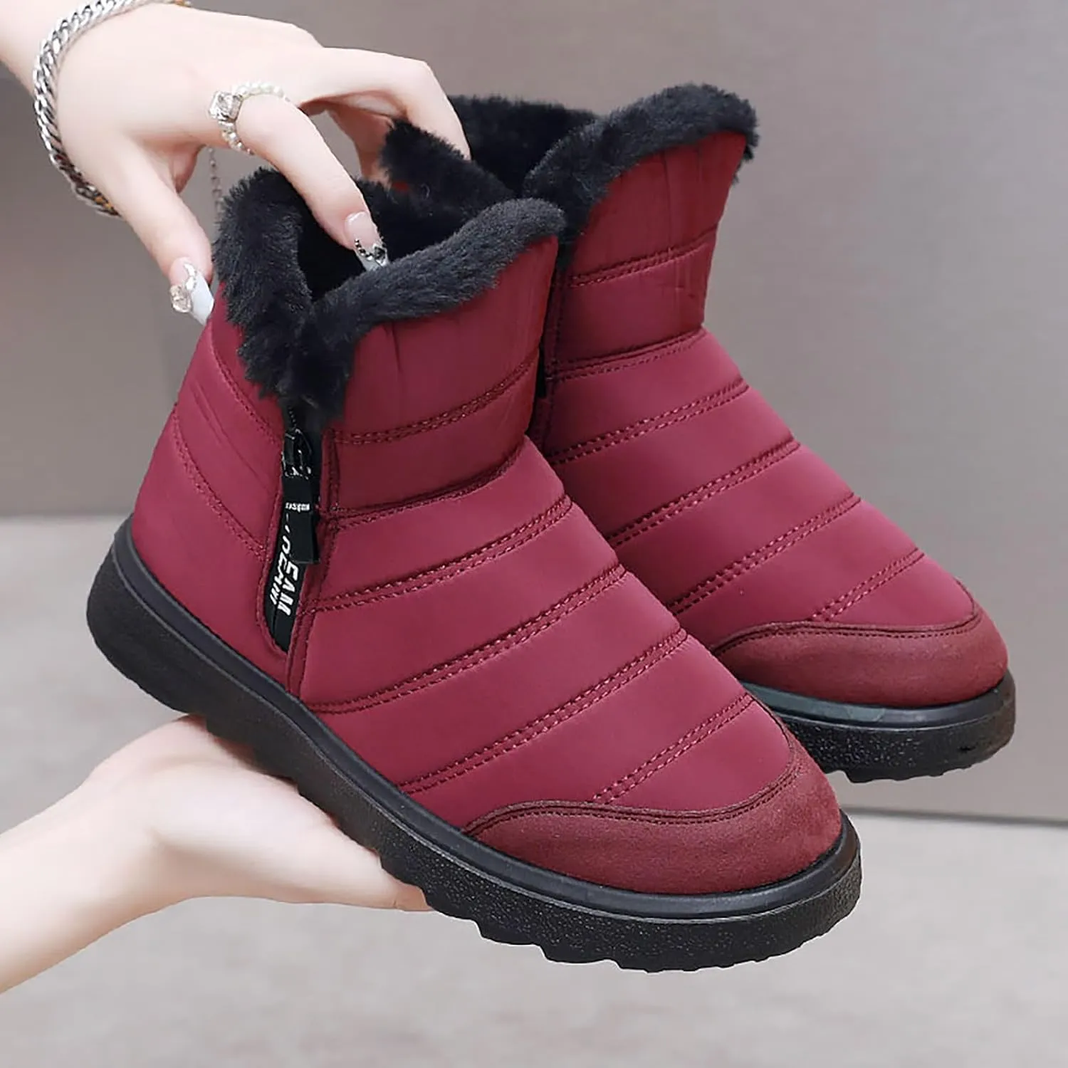 Botas Vaqueras Para Mujer De Invierno Women's Winter Dress Shoes Wide Width Fuzzy Boots Warm Boots Women's Snow Boots Wide Calf October 11-12