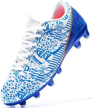 Boys Girls Soccer Shoes Kids Football Cleats Turf Indoor Low-Top Non-Slip Sneakers for Youth