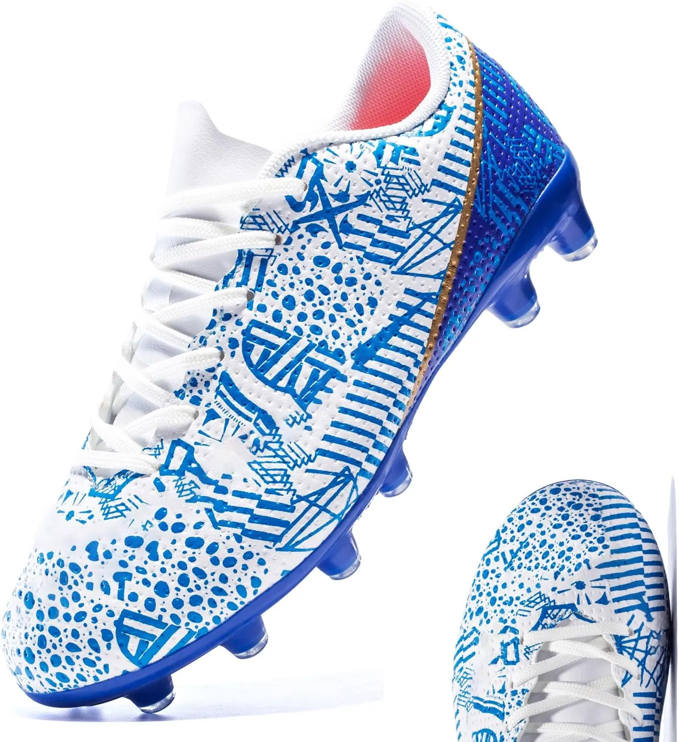 Boys Girls Soccer Shoes Kids Football Cleats Turf Indoor Low-Top Non-Slip Sneakers for Youth