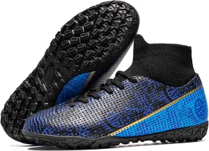 Boys Indoor Turf Soccer Shoes Girls Football Futsal Shoes Blue