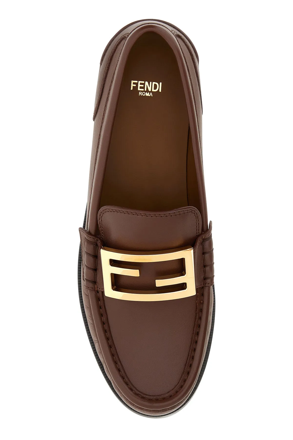 Brown leather Baguette loafers