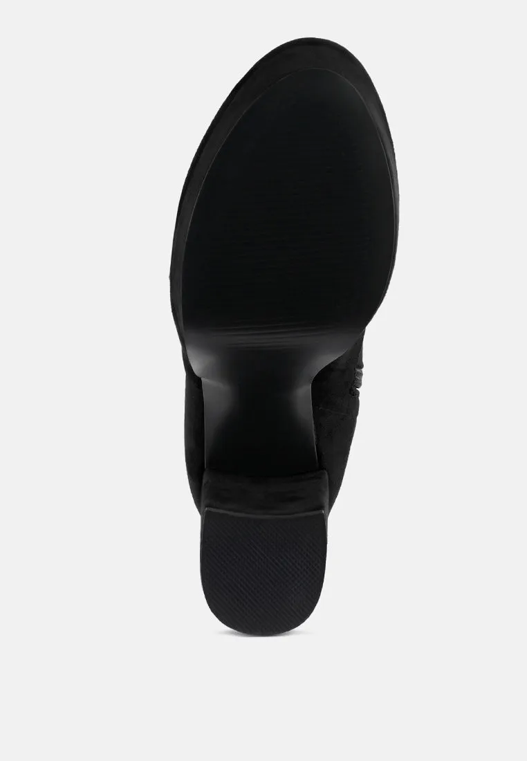 bubble high block heeled over the knee boots