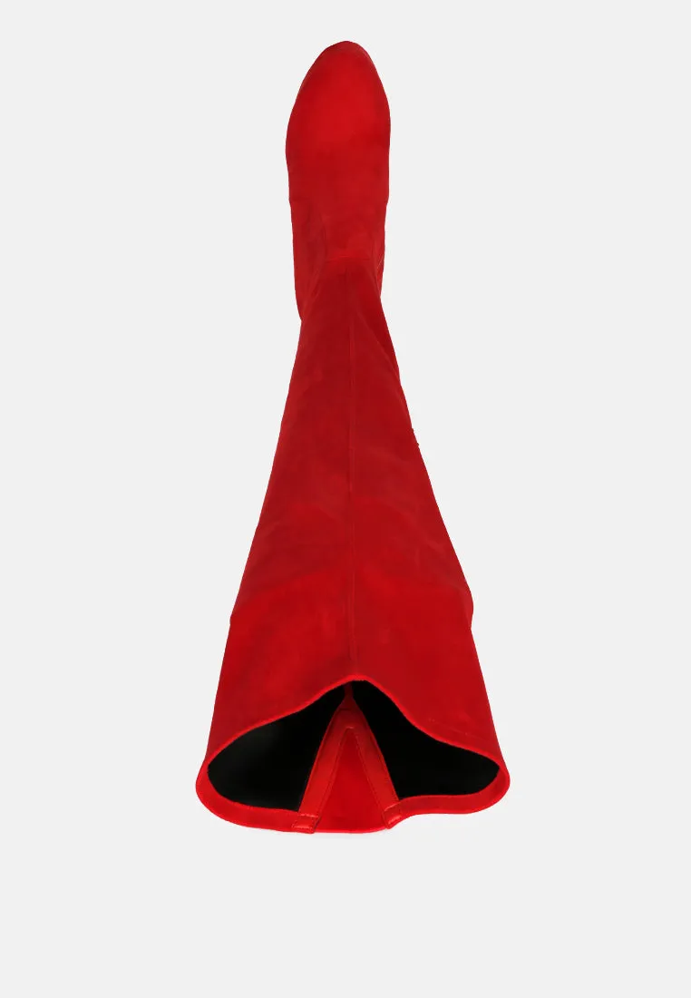 bubble high block heeled over the knee boots