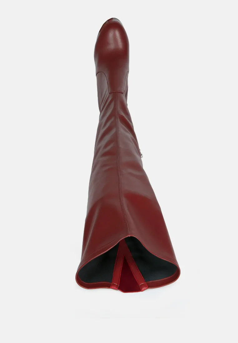 bubble high block heeled over the knee boots