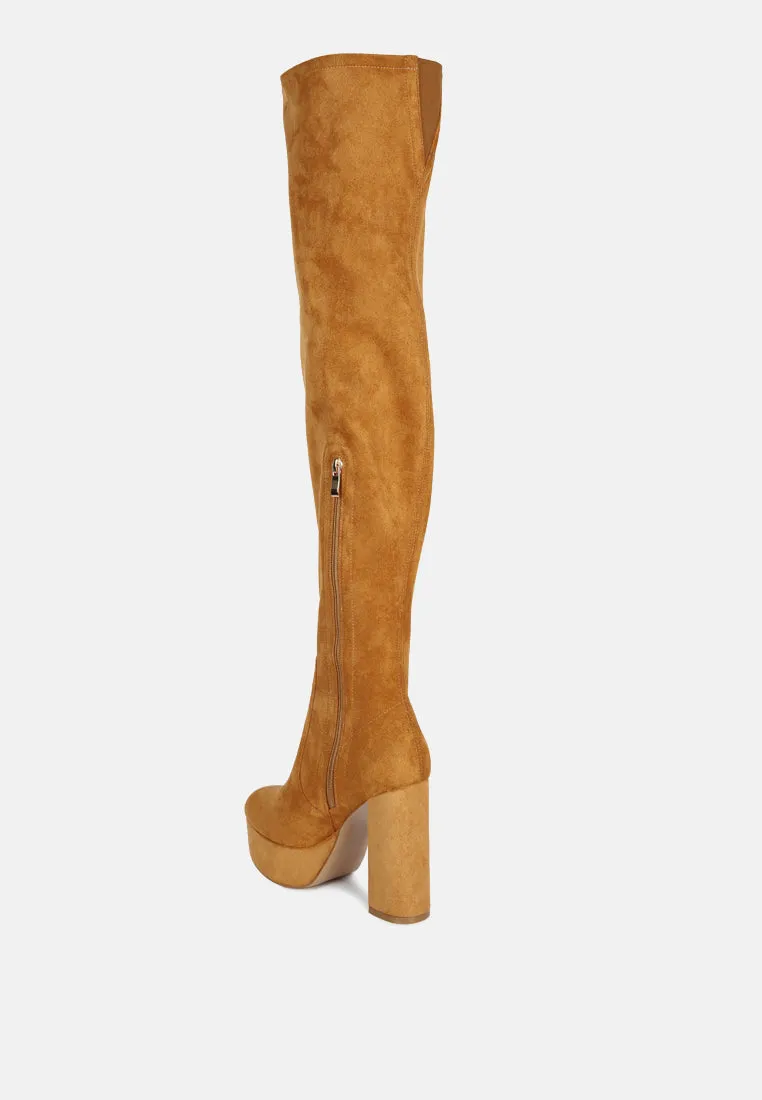 bubble high block heeled over the knee boots