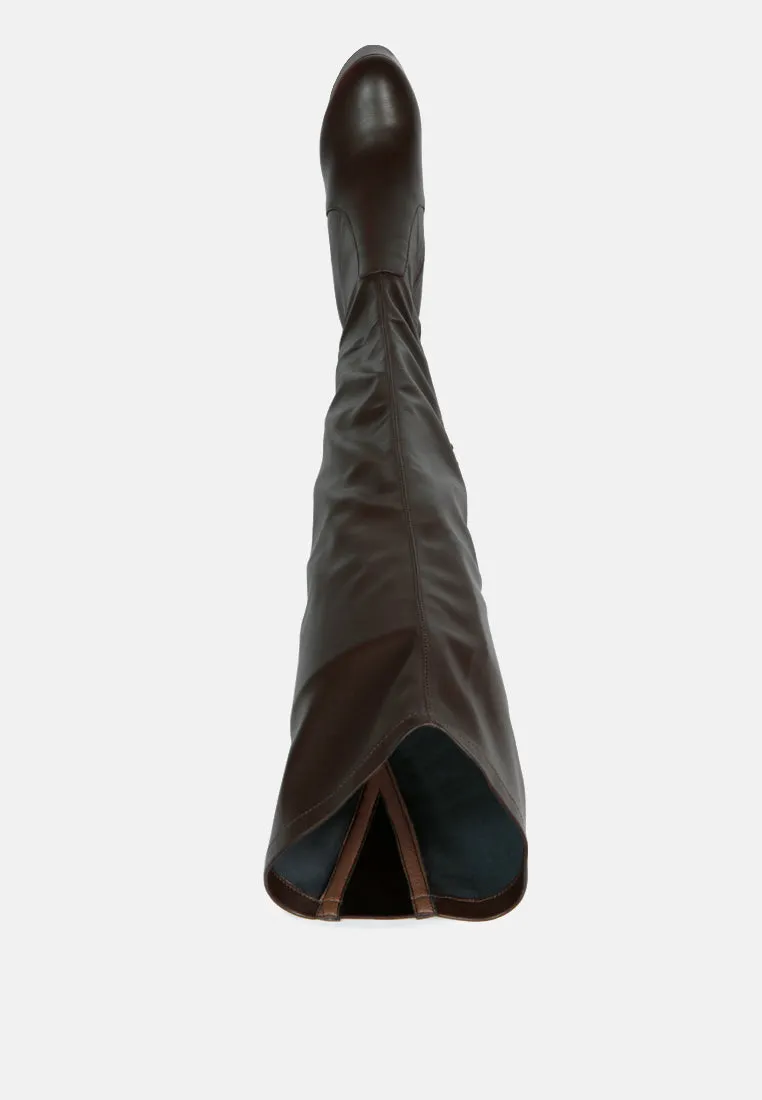 bubble high block heeled over the knee boots