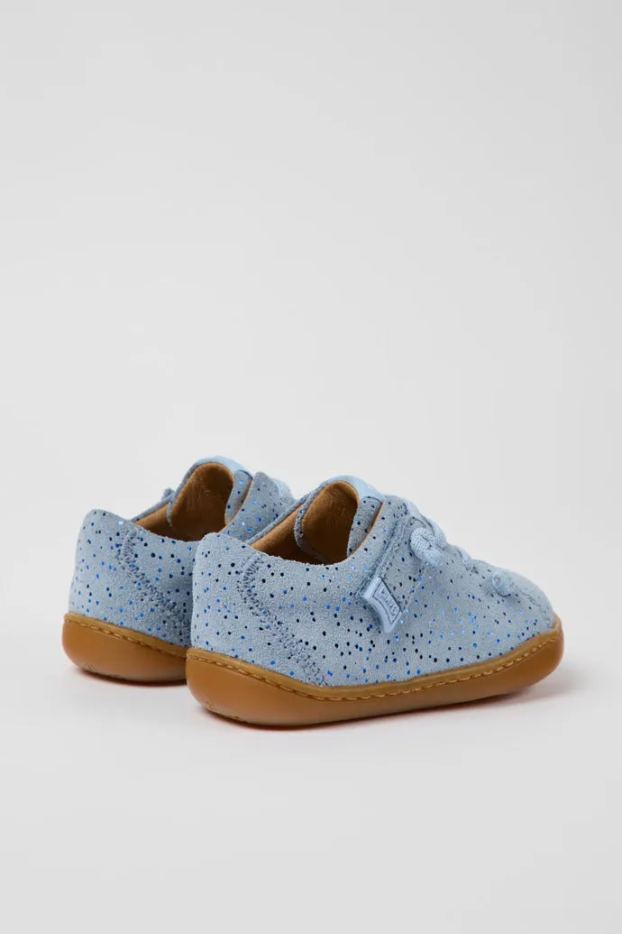Camper Peu Cami - Light Blue Leather First Walker Shoe