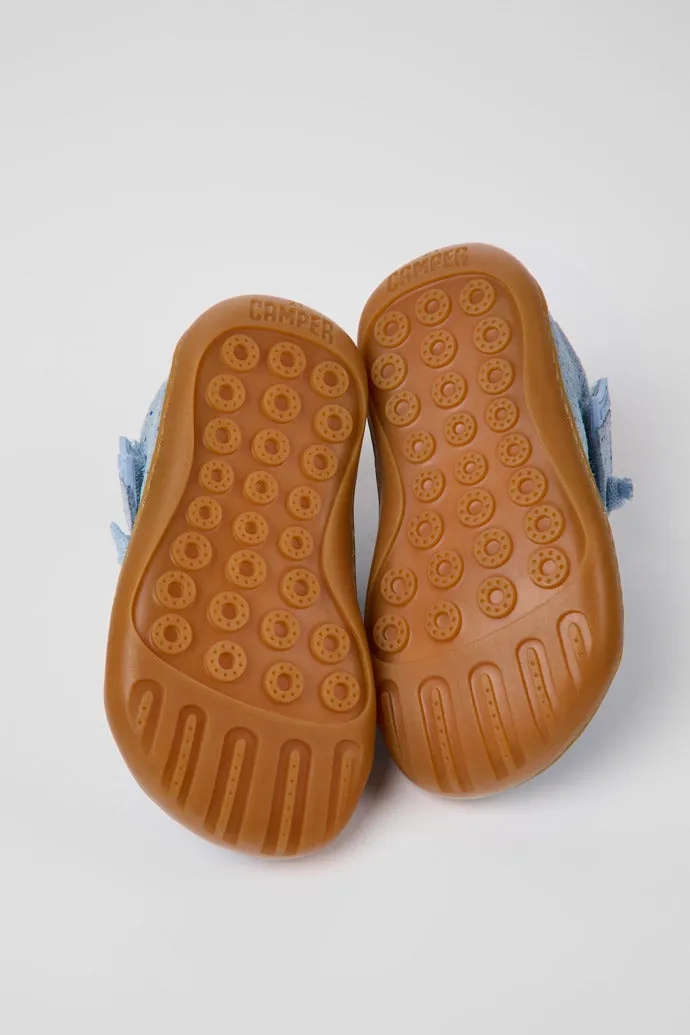 Camper Peu Cami - Light Blue Leather First Walker Shoe